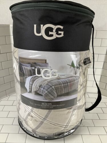 UGG Beacon 3-Piece Full/Queen Quilt Set in Oatmeal Plaid (6922781884599)